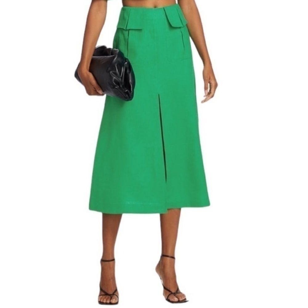 Matthew Bruch Cargo Linen Midi-Skirt